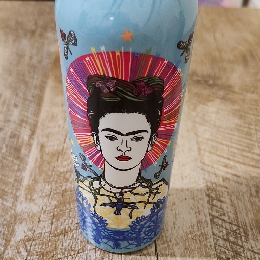 Frida Blue Water Bottle - Picture 2 of 13